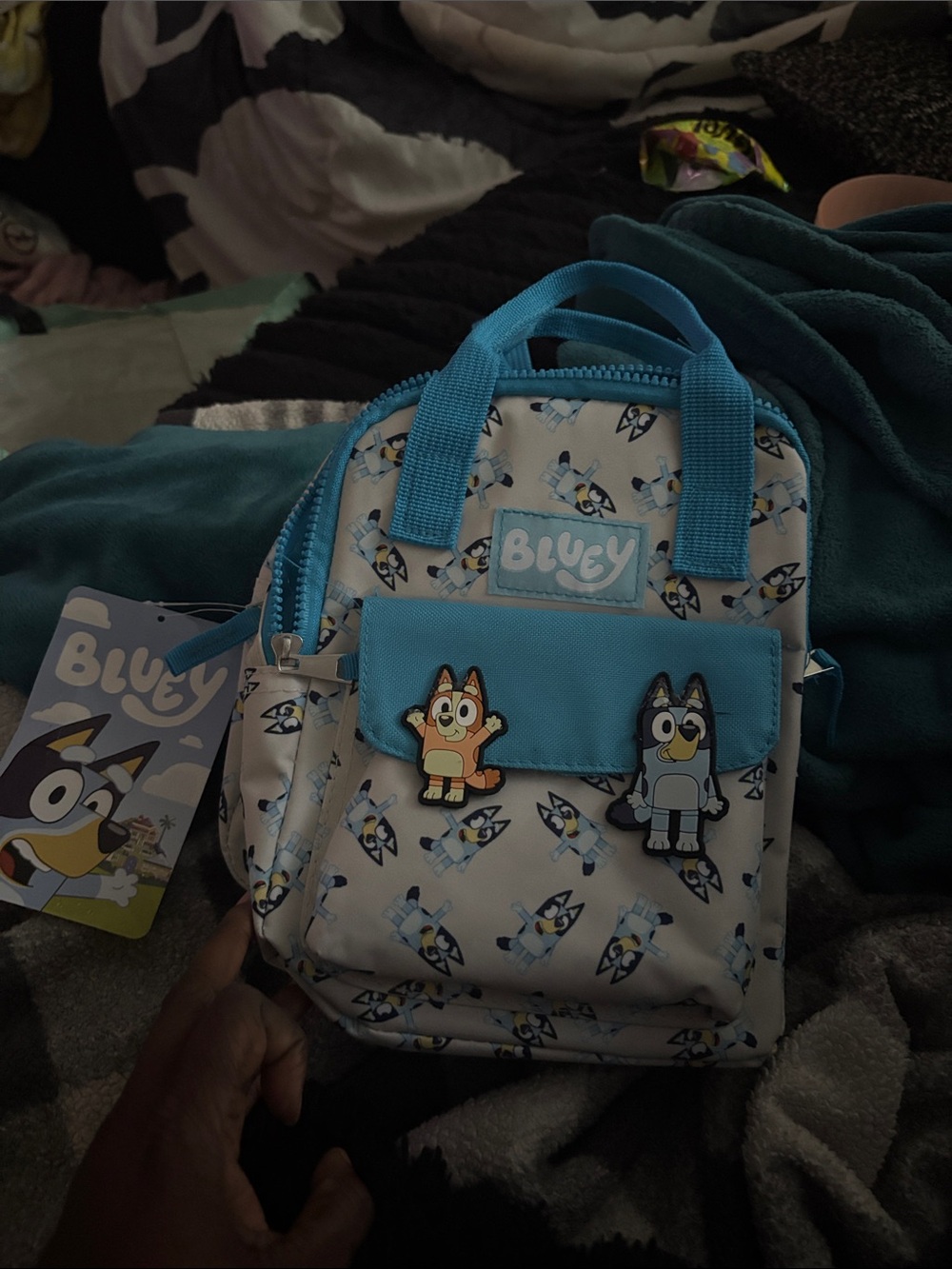 Bluey Kids Mini Backpack - Blue and White